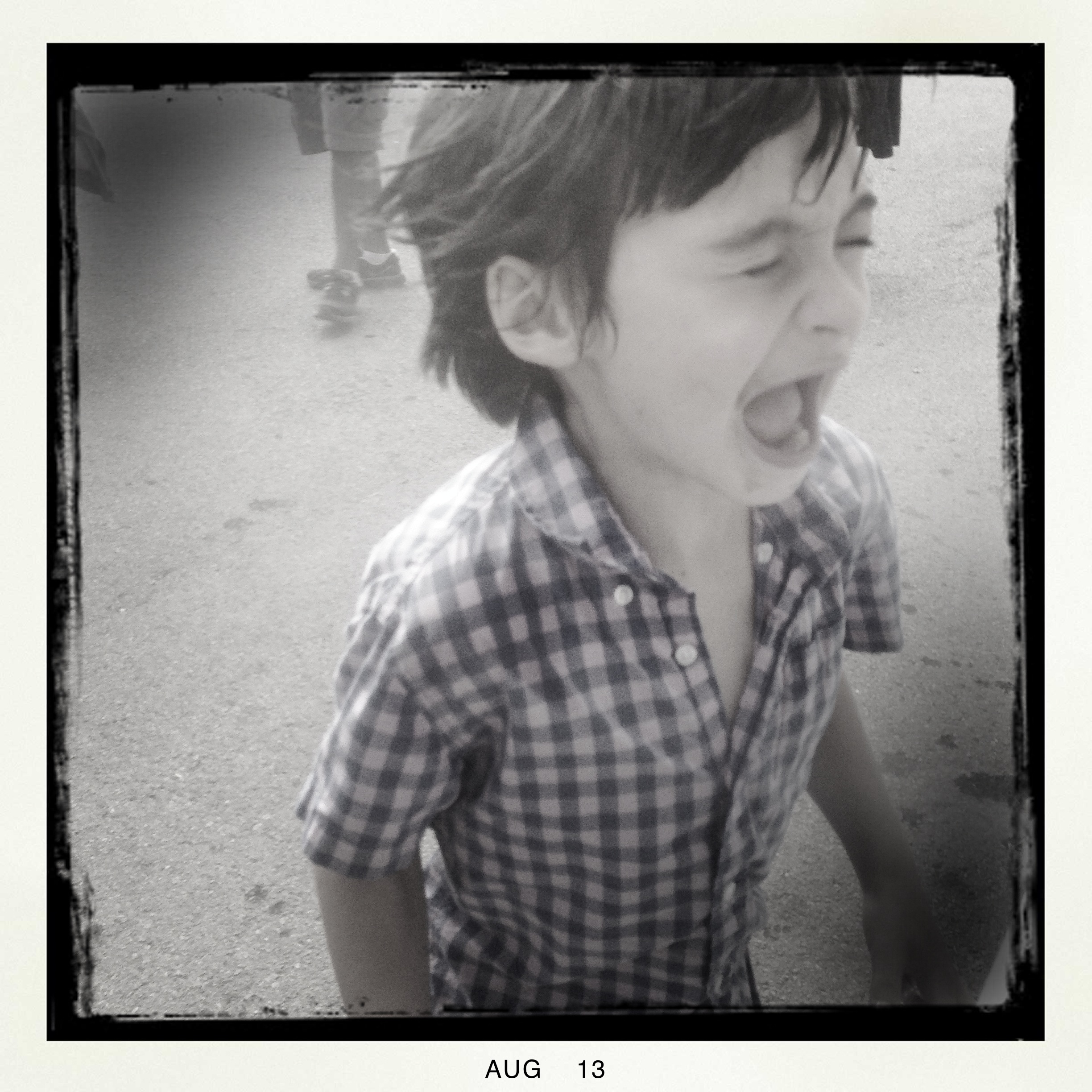Boy Laughing at Summer Fair