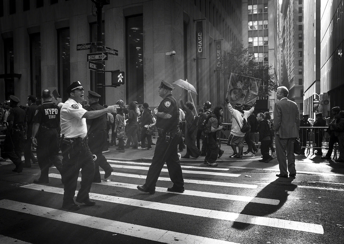 Occupy Wall Street NYPD street crossing AP29 annual selection